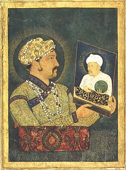 Jahangir with a Portrait of Akbar